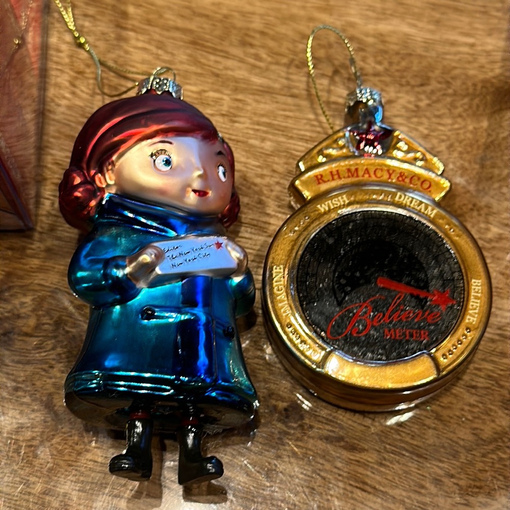 Macys Vintage Ornaments- two “Yes Virginia”